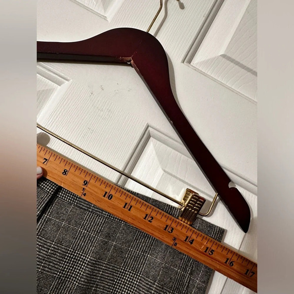 WORTH New York NWT WOOL Stretch Plaid Pants 8 BLACK CREAM HOUSTON Straight Leg - Picture 11 of 14